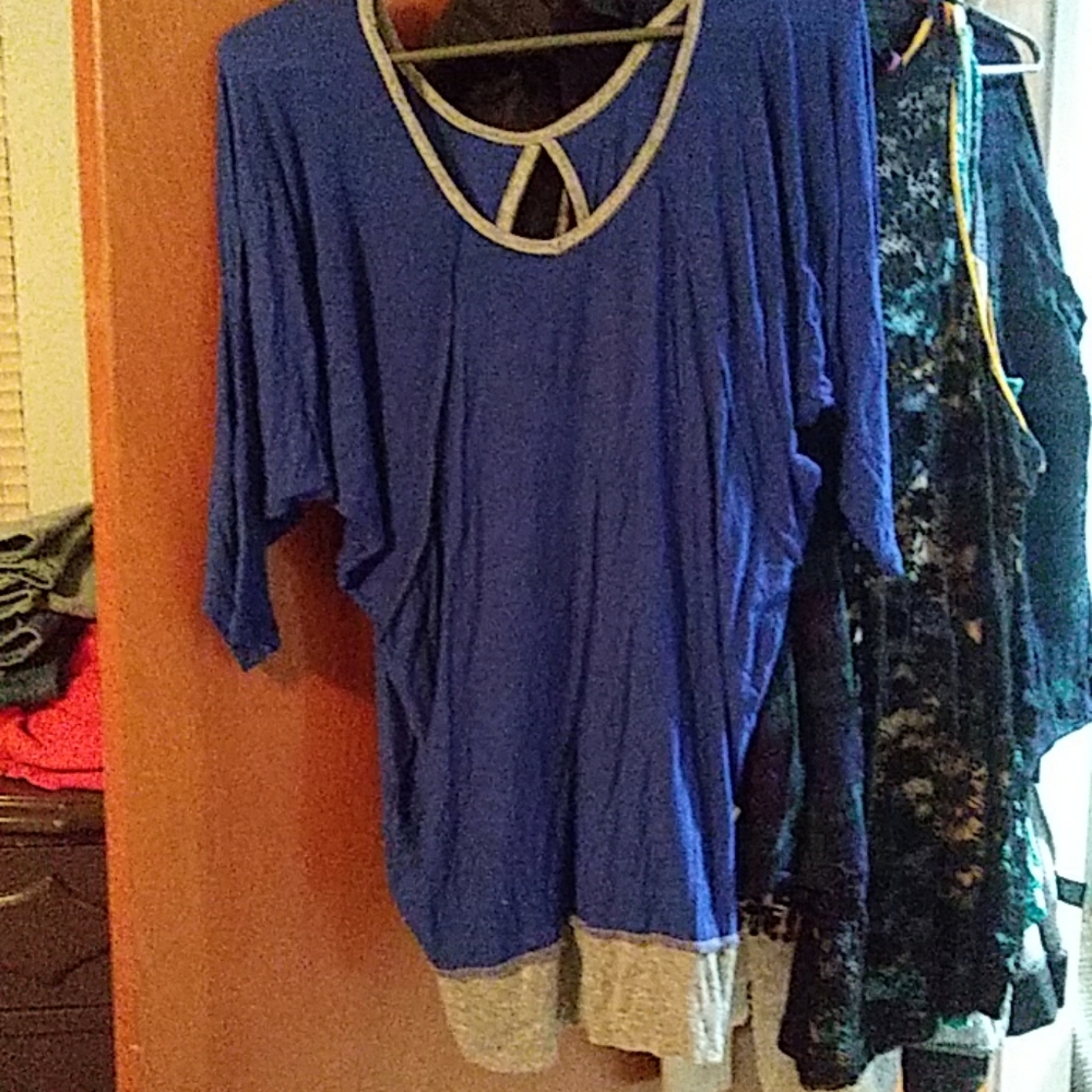 Oversized open back blouse